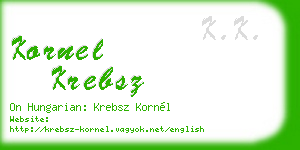 kornel krebsz business card