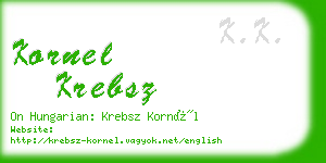 kornel krebsz business card